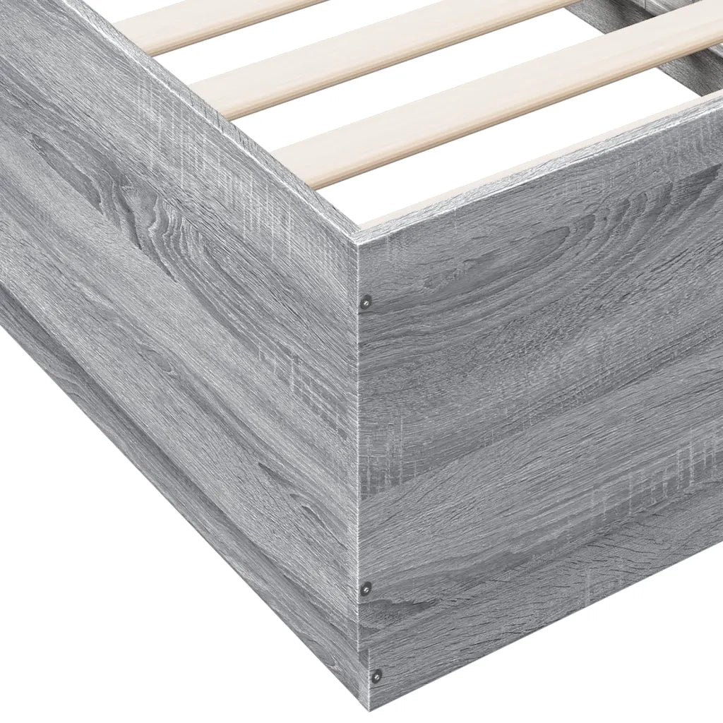 Giroletto Luci LED Grigio Sonoma 75x190 cm in Legno Multistrato