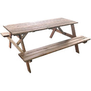 SET TAVOLO + PANCHE LEGNO PIC-NIC EURO DOMUS - PINO IMPREGNATO CM 180X150 H.CM 75- 1 confezioni