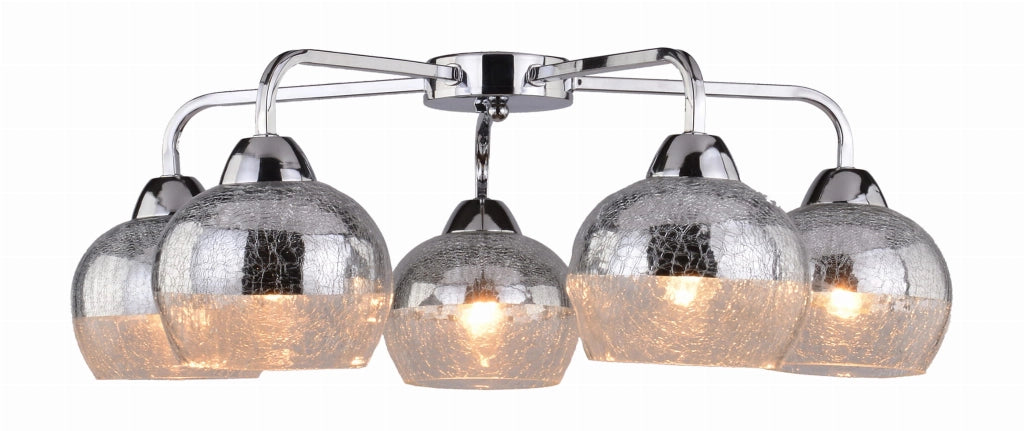 Lampadario Candellux Cromina 98-55668 5xE27 cromo vetro