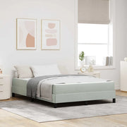 vidaXL Letto box spring con materasso Grigio chiaro 140 x 220 cm