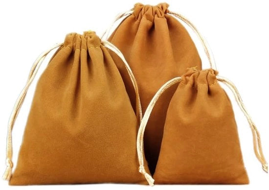 Set di 6 sacchetti di tessuto in velluto - Corda per tirare - Borsa di stoccaggio - 9x7 cm - 21 modelli - Ideali per regali