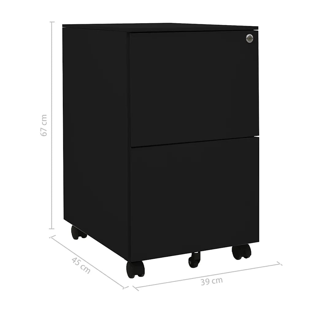Schedario Mobile Nero 39x45x67 cm in Acciaio CFW4053442