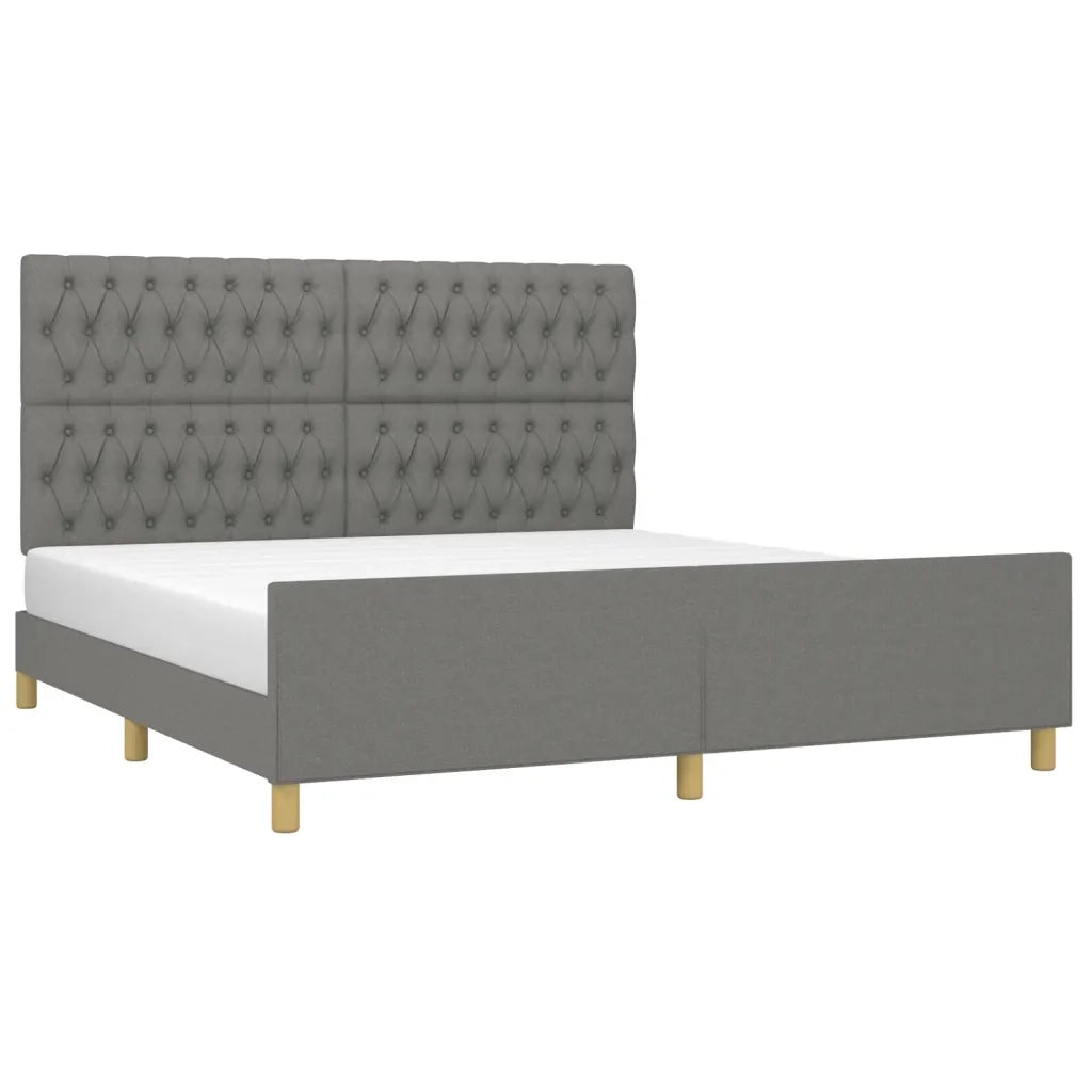 Letto matrimoniale | Letto per adulti | Giroletto senza Materasso Grigio Scuro 180x200 cm Tessuto