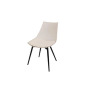 Set di 4 sedie Dakota in metallo e finta pelle beige