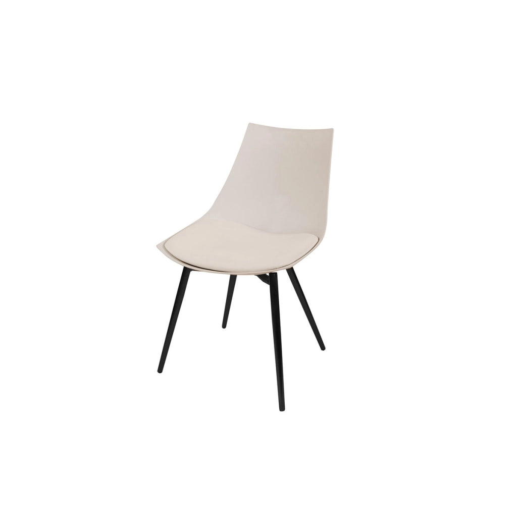 Set di 4 sedie Dakota in metallo e finta pelle beige