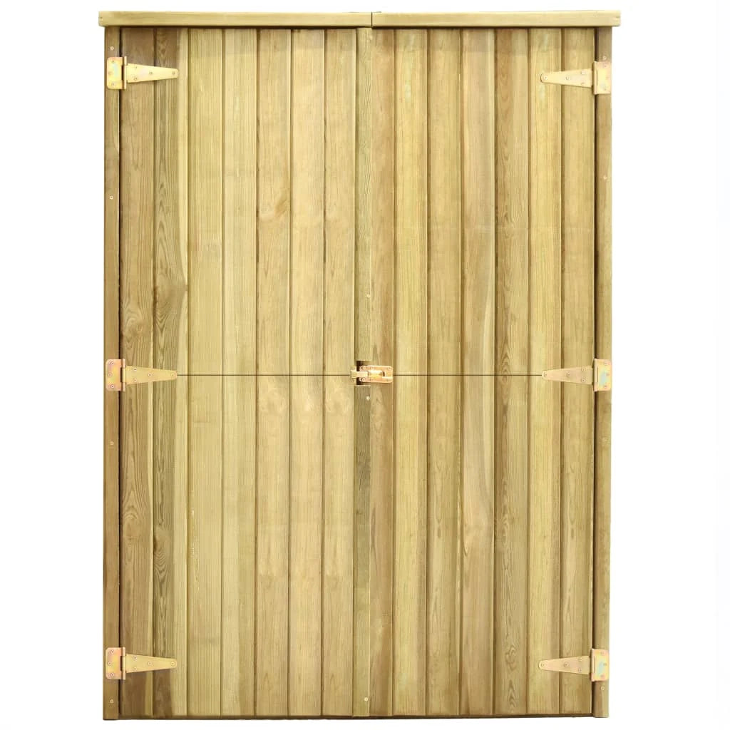 Casetta da giardino cabina ripostiglio casetta da esterno robusta casetta per attrezzi 123 x 50 x 171 cm pino marrone impregnato 02_0022402