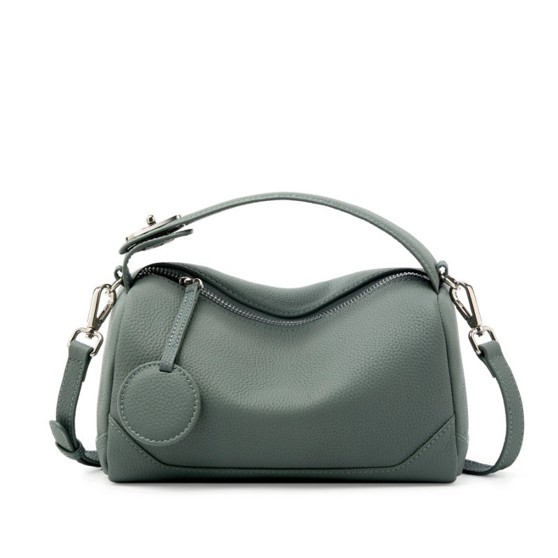 Borsa a tracolla da donna in vera pelle, colore verde.