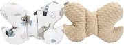 Supporto Cervicale per Bambini 100% cotone/Minky Supporto Cervicale per Auto, Bambinaia, Viaggi, Sdraio, Sdraio per Bambini, Sdraio per Bambini (Mint Zoo con Minky Beige)