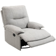 Poltrona Relax Reclinabile 150° con Poggiapiedi 89x98x101 cm in Tessuto Effetto Lino Grigio Chiaro