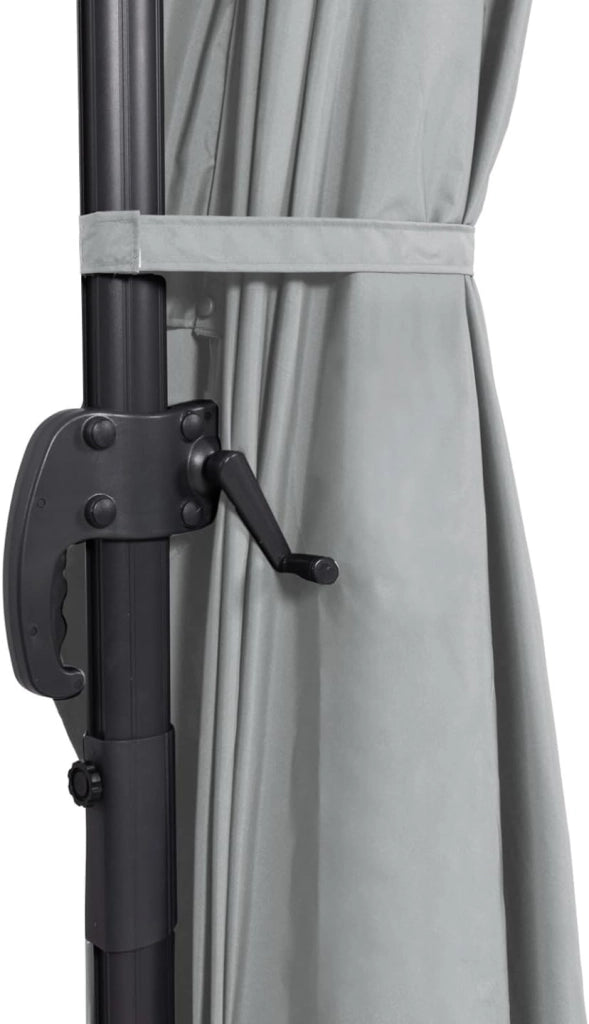 Ombrellone Calvi inclinabile a 360°, Grigio Chiaro 3x4 M con Copertura
