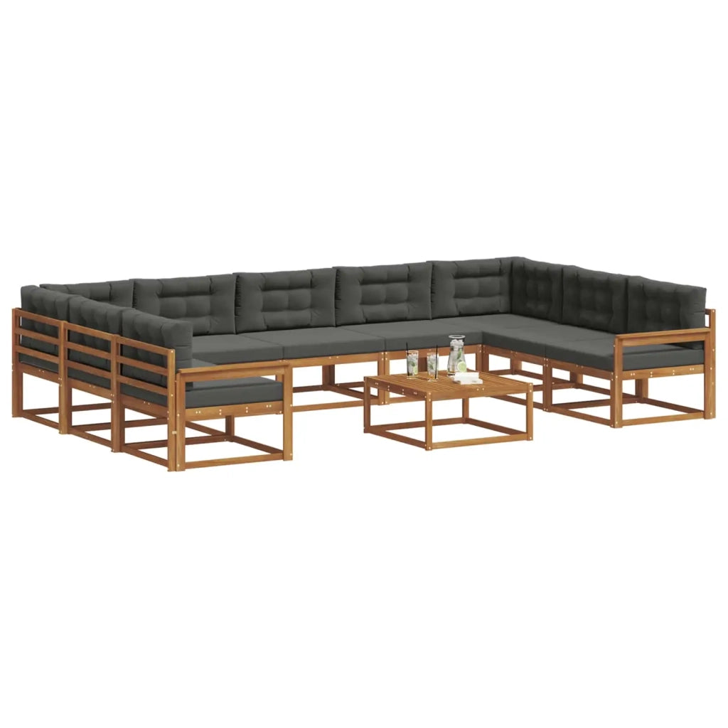 Set di divani da esterno 10 pcs Naturale e Antracite 3368195