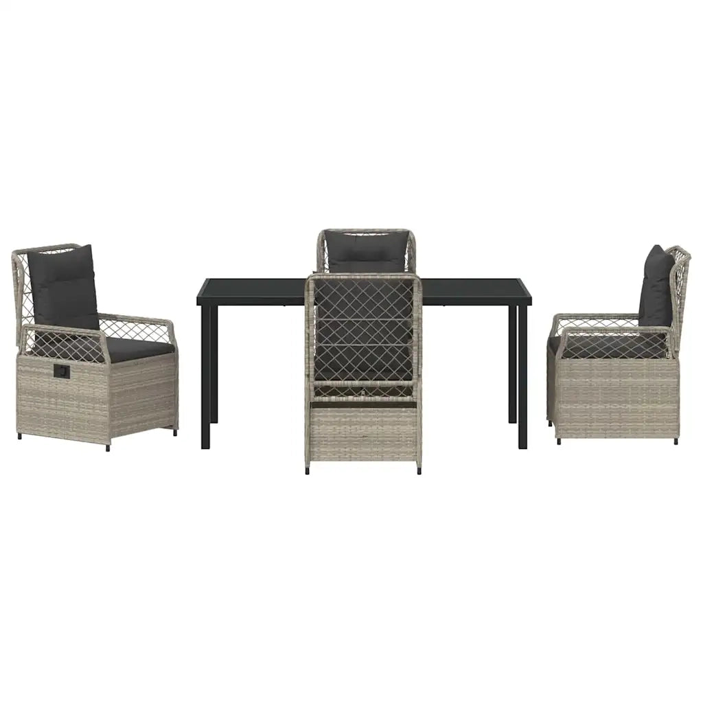 Set da Pranzo per Giardino 5 pcs Grigio chiaro polyrattan 3381019
