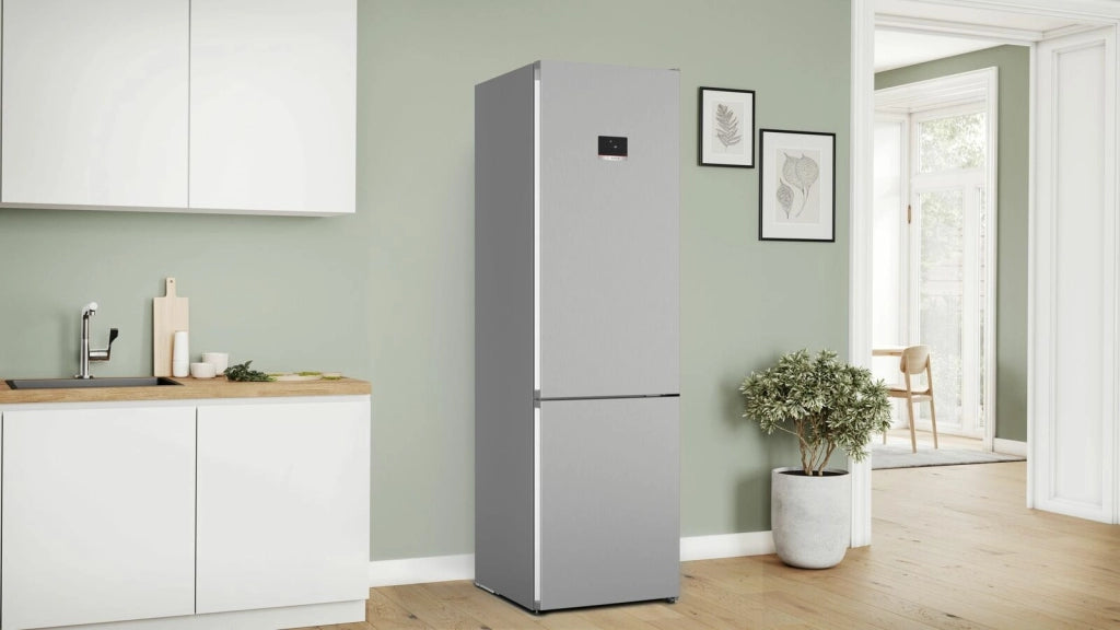 Bosch Serie 4 KGN397LDF Frigorifero combinato da libera installazione 203 x 60 cm Metal look Classe D