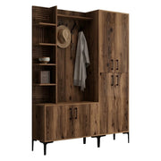 Dovarese, Mobile da Ingresso Appendiabiti, 150x200x35h cm Marrone Noce