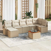 Set Divano da Giardino 8 pcs Beige e Crema polyrattan 3356405