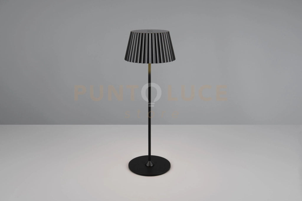 SUAREZ LAMPADA DA TAVOLO RICARICABILE METALLO NERA REGOLAZIONE INTESITA' TOUCH IP 44 H.39CM  LED 1,5W 200lm, 3000K