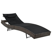 Lettino prendisole sedia a sdraio lettino prendisole letto da giardino mobili da esterno per patio con cuscino resina intrecciata marrone 02_0012558