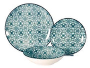 SERVIZIO DI PIATTI MAIOLICA VERDE ACQUA IN PORCELLANA- - servizio contenente 18 piatti - 1 confezione XTRA