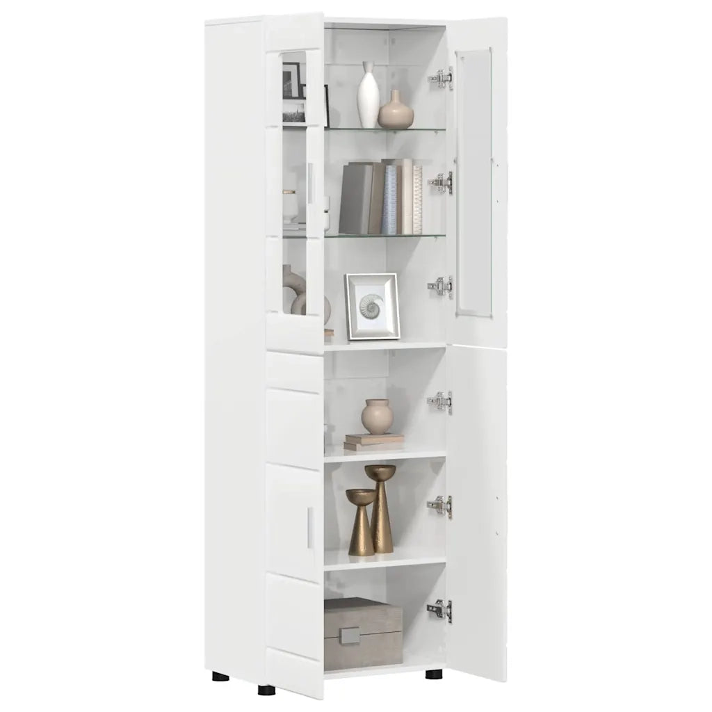Credenza con lo scaffale FLORIN Bianco Lucido 60 x 35 x 182 cm