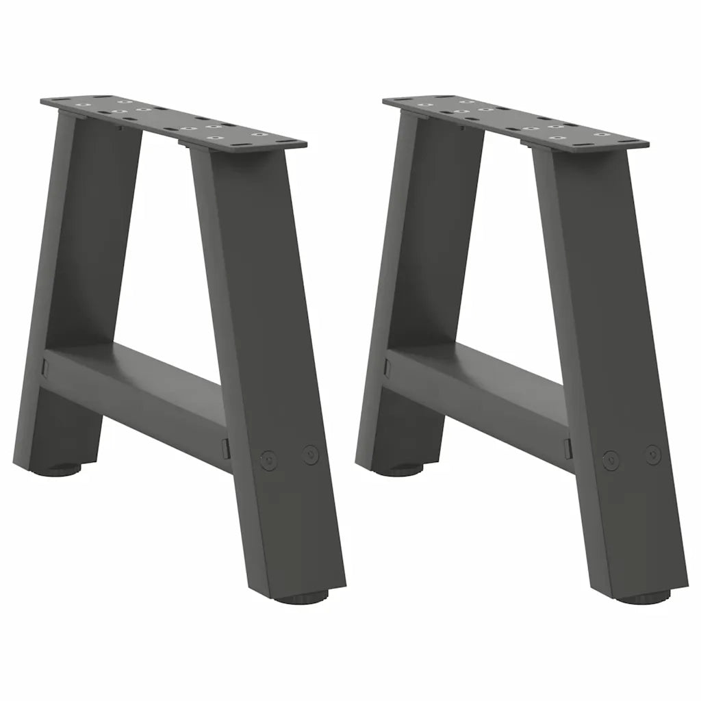 Gambe per Tavolino da CaffÃ¨ a Forma di A 2 pz Antracite 30x(30-31) cm Acciaio