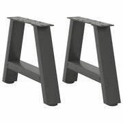 Gambe per Tavolino da CaffÃ¨ a Forma di A 2 pz Antracite 30x(30-31) cm Acciaio