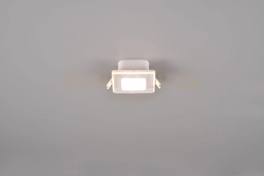 NIMBUS FARETTO DA INCASSO LED 5W 450lm, 3000K QUADRATO BORDO BIANCO ACCENSIONI SEPARATE 8,5CM X 8,5CM