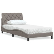 Letto con Materasso Tortora 100x200 cm in Tessuto 3310724