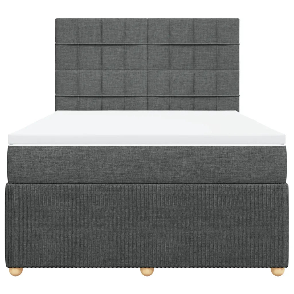 Giroletto a Molle con Materasso Grigio Scuro 140x200cm Tessuto 3292080