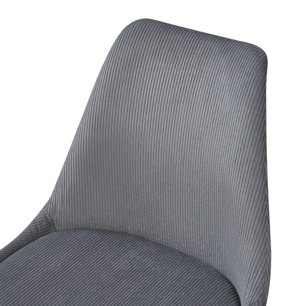 Set Fläten di 4 Sedie da Sala con Seduta Imbottita Rivestimento in Velluto a Coste Grigio [en.casa]