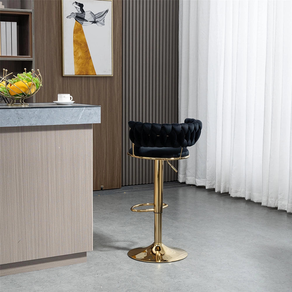 Set 2 sgabelli bar rotanti - Xylo - velluto regolabili in altezza