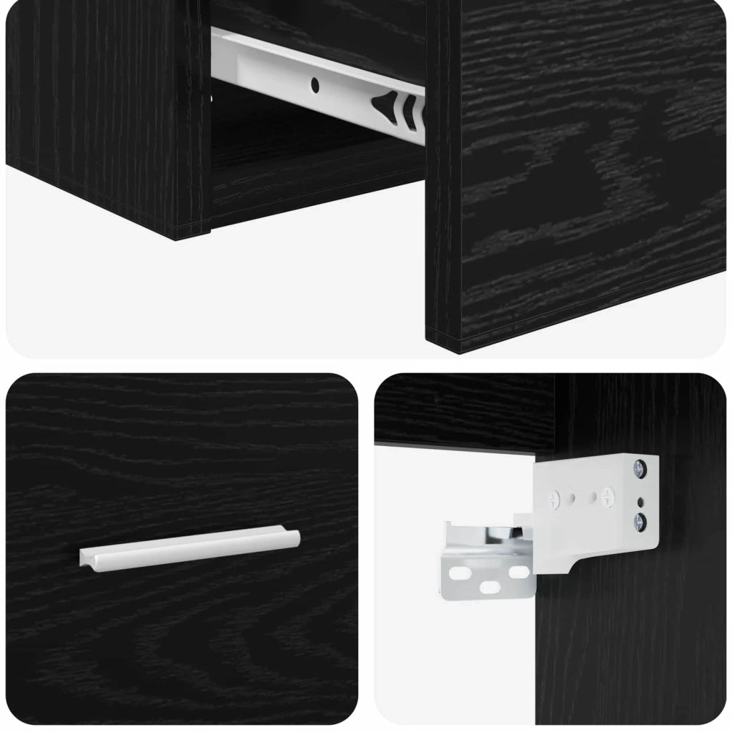 Set di mobili per il bagno Rovere Nero Legno ingegnerizzato 3404399