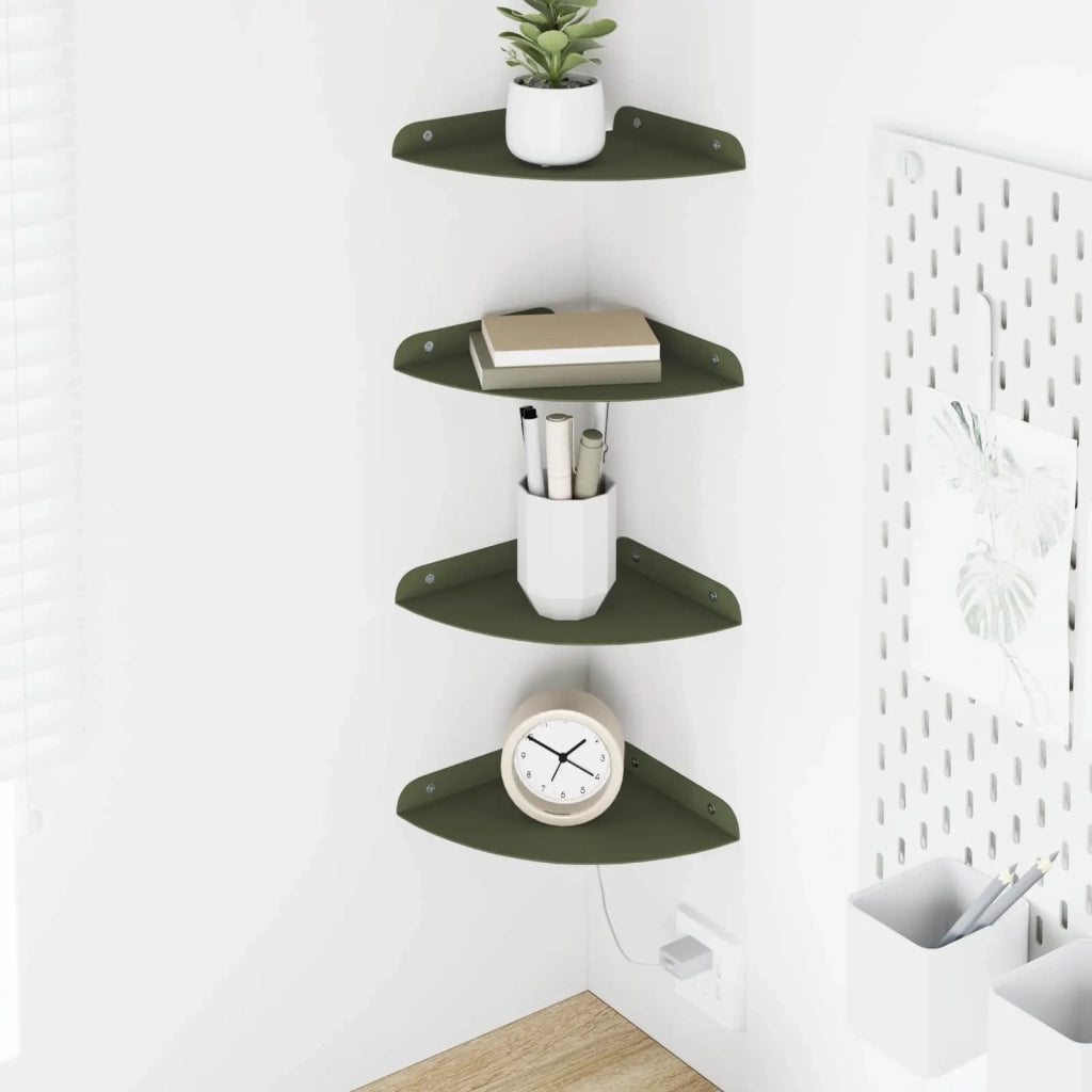 Mensola sospesa 4 pcs Verde oliva 18 x 18 x 2 cm