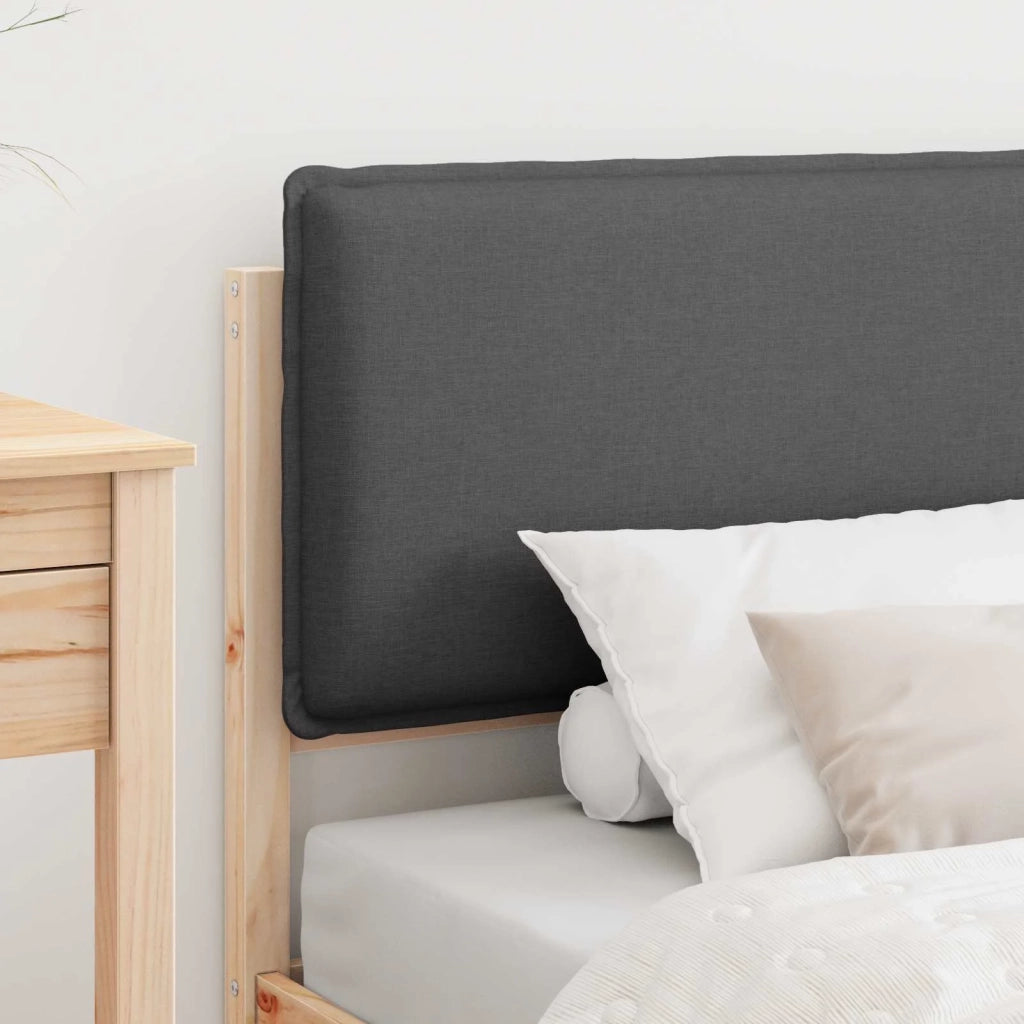 Letto con Testiera Rivestita Grigio scuro 75 x 190 cm