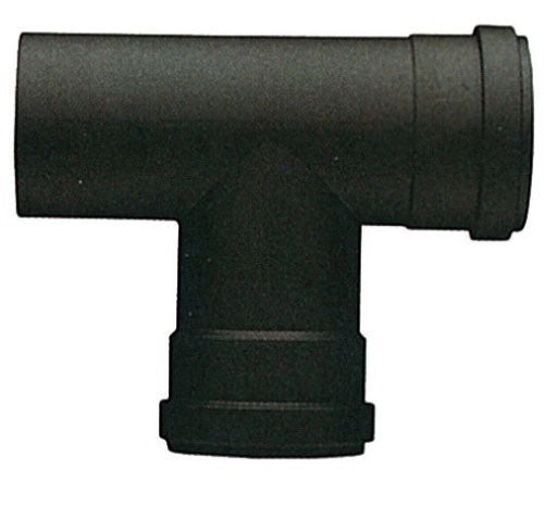 RACCORDO T TUBO ISPEZIONE D.8 MF PER STUFA PELLET PORCELLANATO NERO OPACO MM.1,2 C/GUARNIZIONE