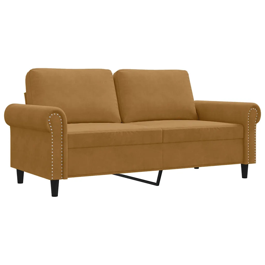 Divano a 2 Posti-Sofa 2 Posti Marrone 140 cm in Velluto 111708