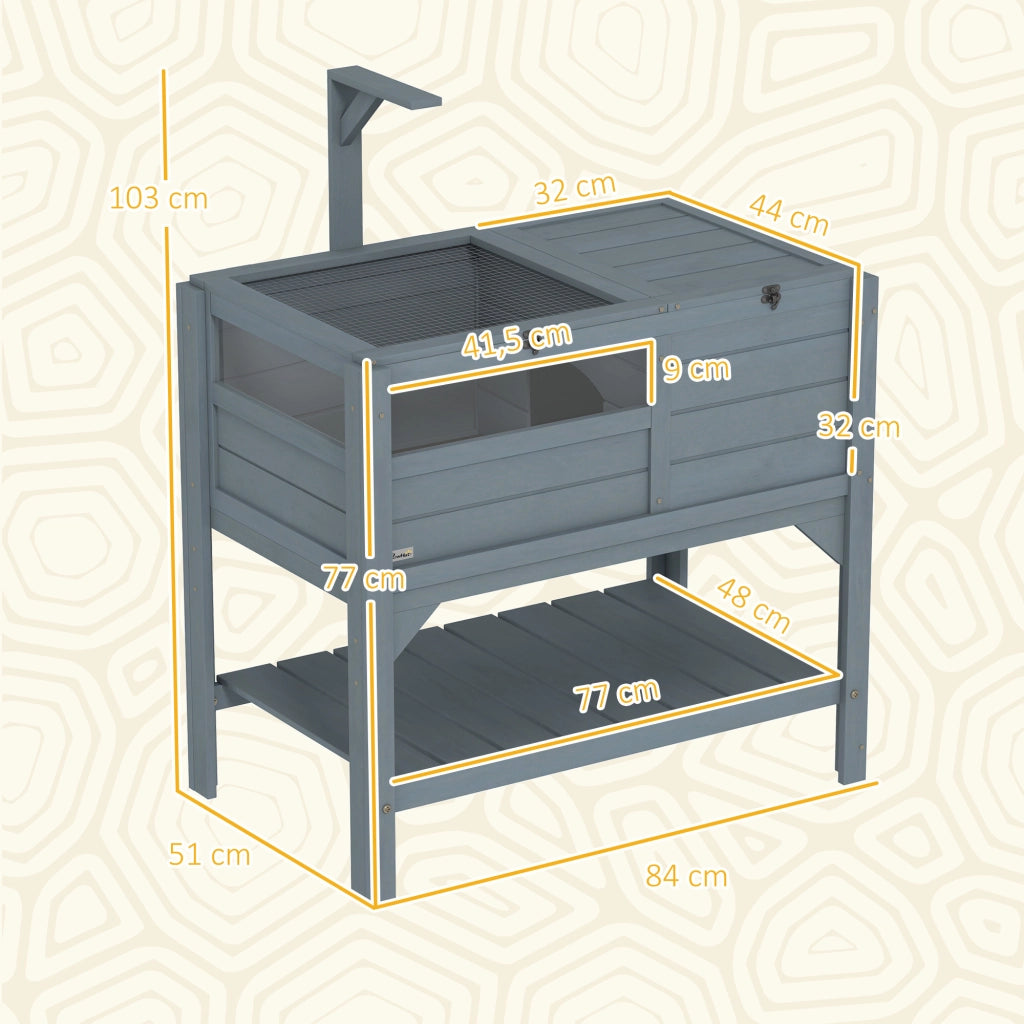 Recinto per Tartarughe con Scaffale Legno ¨C zephmum ¨C 103x84x51 cm