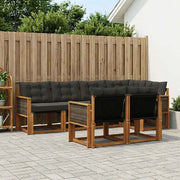 Set di divani da esterno 7 pz Naturale e Nero 3382012