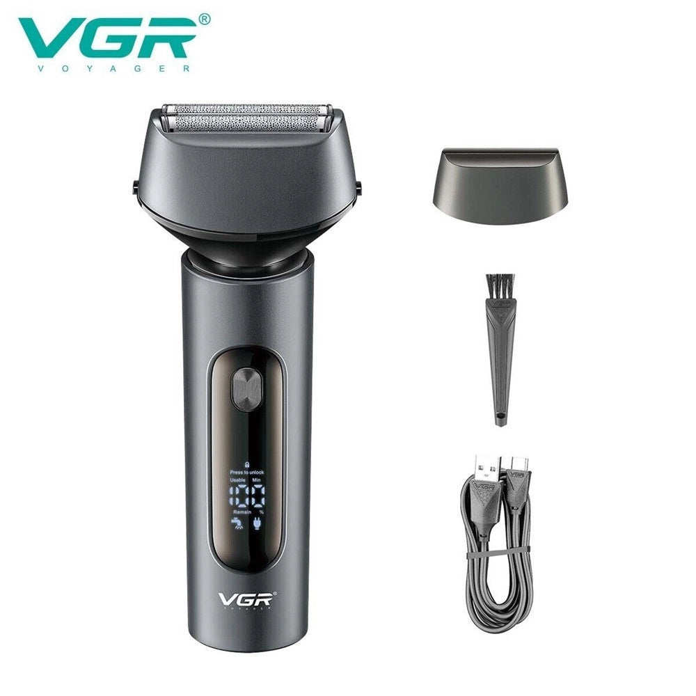 Trade Shop - Rasoio Elettrico Barba Trimmer Professionale Ricaricabile Ipx7 Lavabile Vgr V-381 -