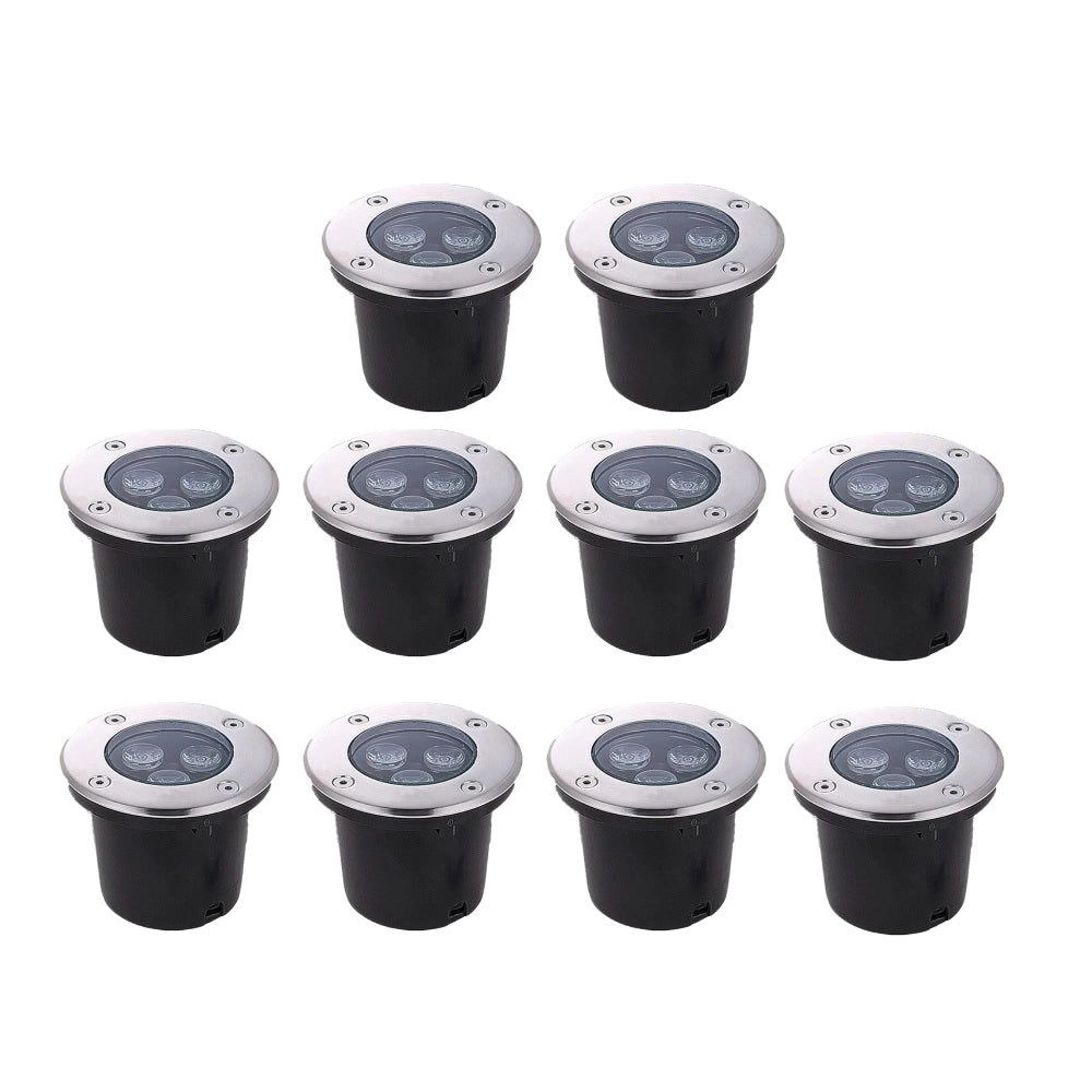 Kit da 10 faretti a led da incasso per esterni potenza 3W 300LM segnapasso calpestabile impermeabile IP65 a luce bianca fredda 6500K