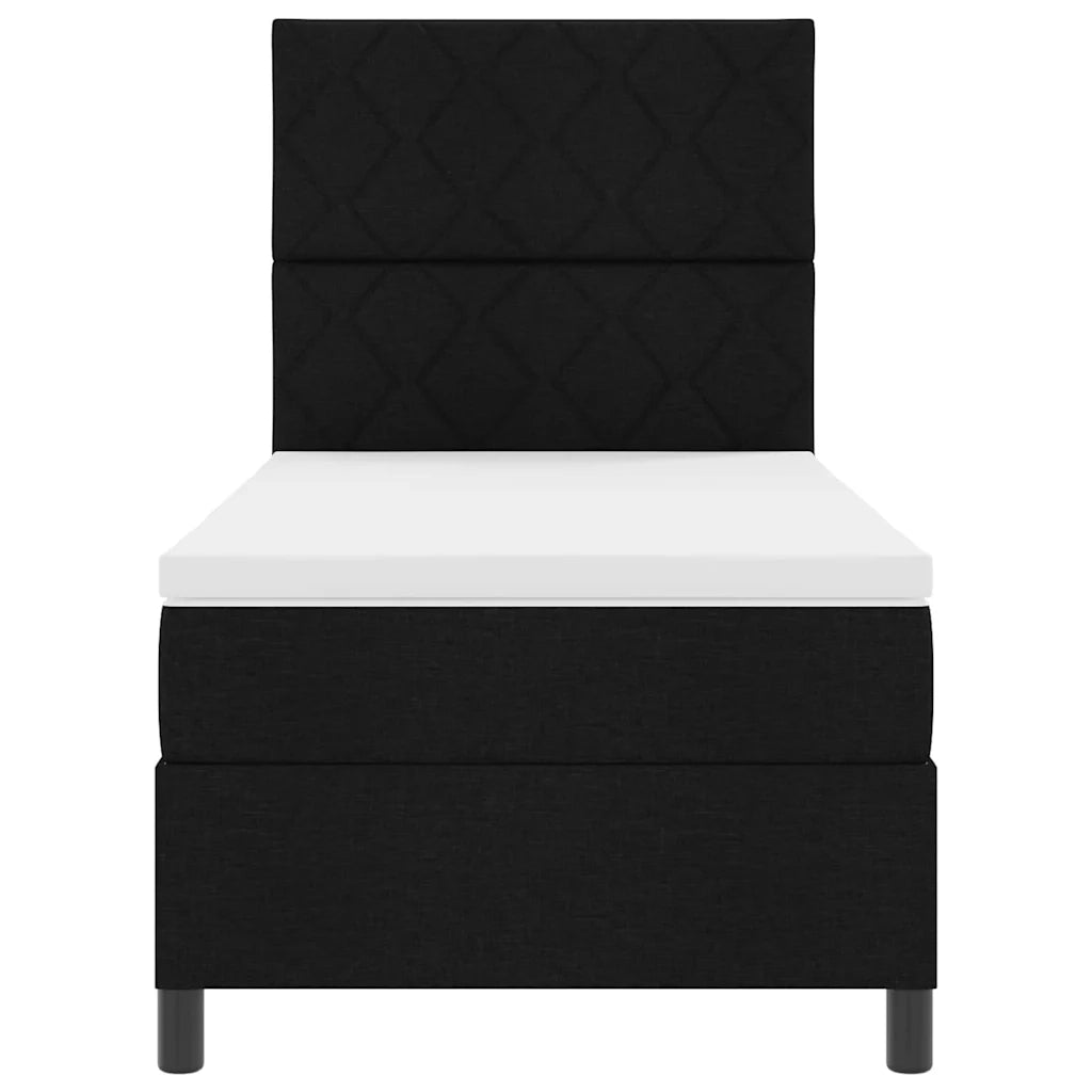 Letto a molle con materasso Nero 90 x 190 cm Tessuto 3339429
