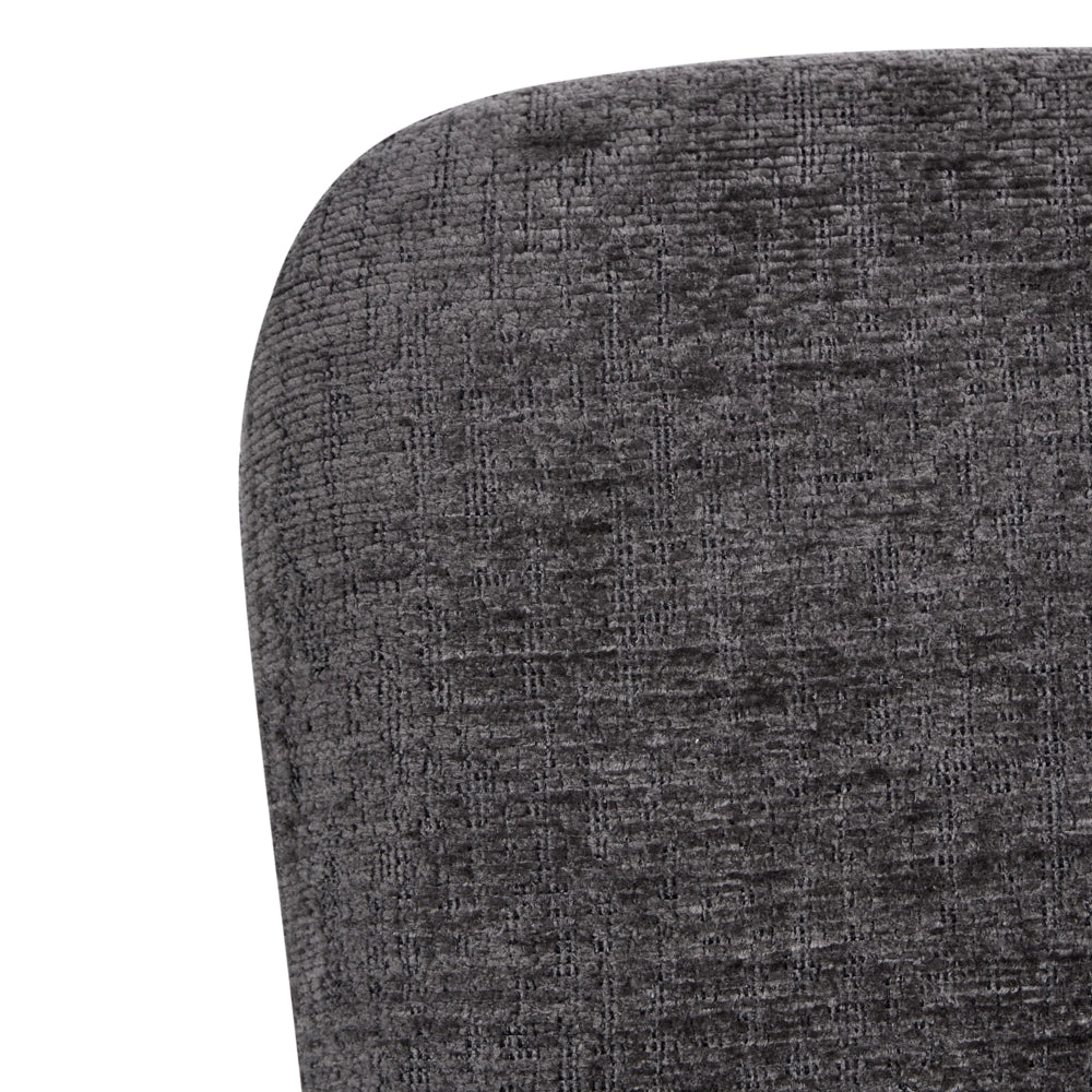 Sedia da ufficio per casa, rivestimento in ciniglia, base girevole in ferro dorato, regolazione dell'altezza, schienale reclinabile, braccioli, colore grigio scuro