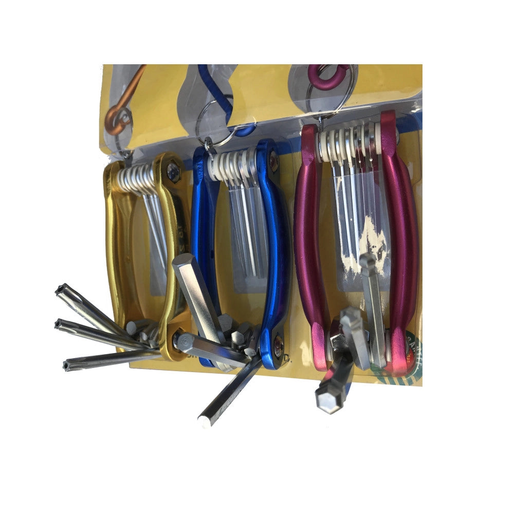 Trade Shop - Kit Set 24 Pezzi Chiavini Pieghevoli Torx Forati Esagonali Sferici Ball Point -