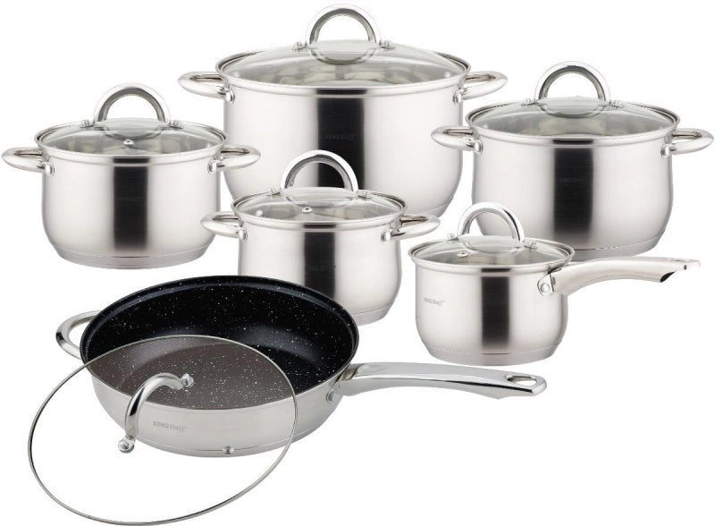 Set di pentole in acciaio inossidabile Kinghoff KH-4457 con rivestimento in granito