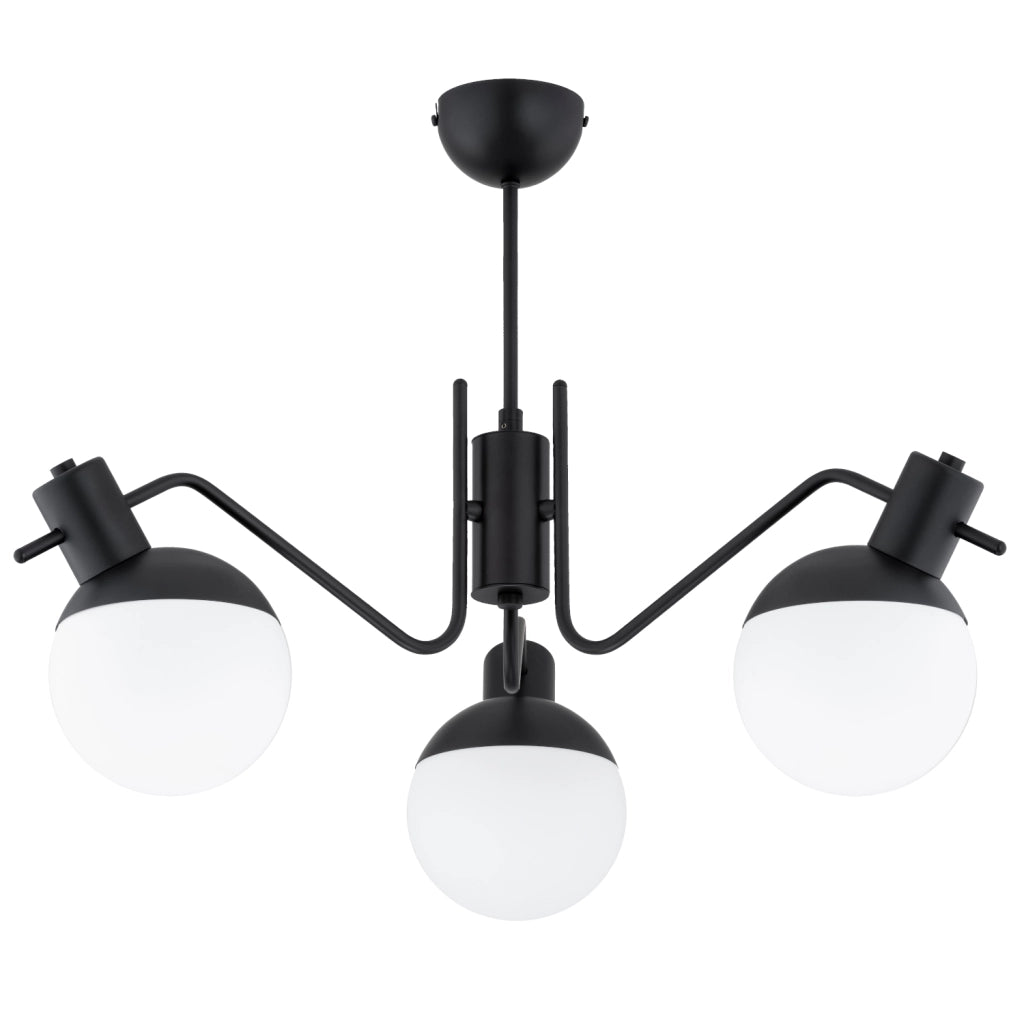 Plafoniera moderna nero/bianco lineare 3xE14 Alfa Estera metallo