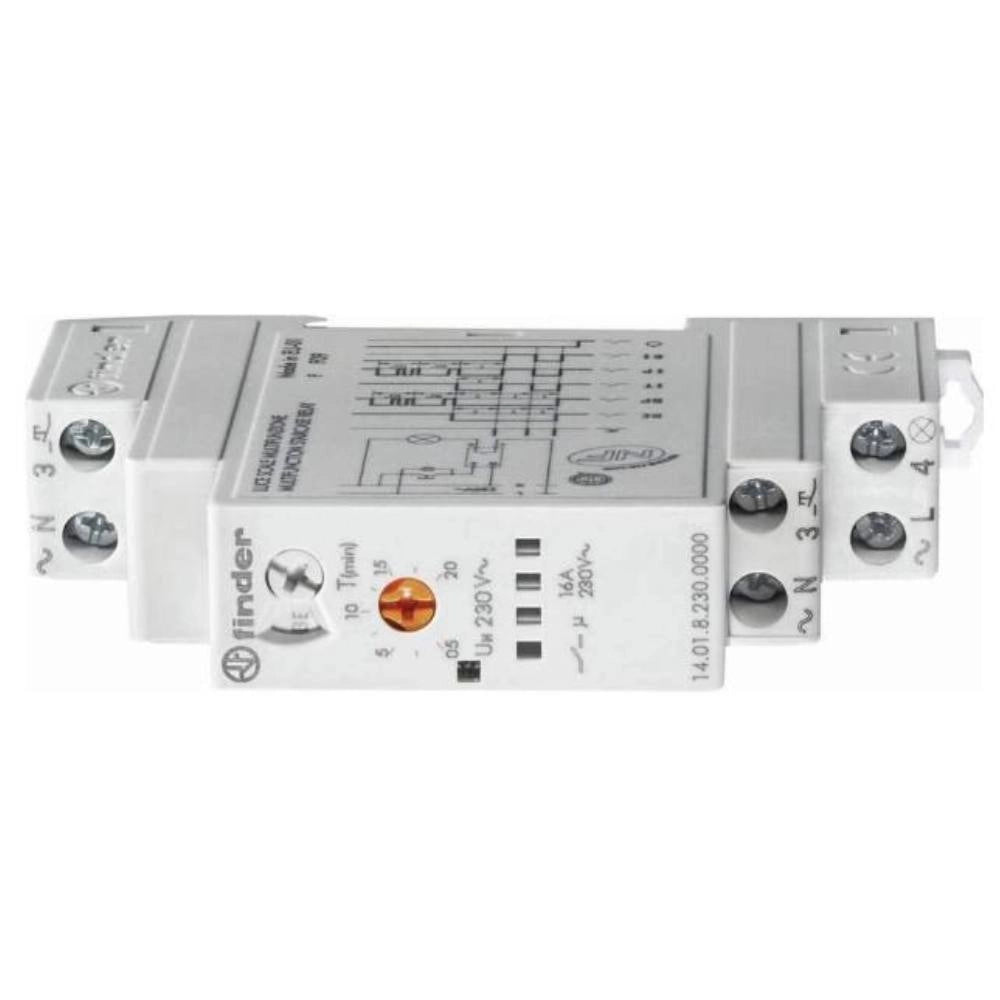 finder 14.01.8.230.0000 serie 14relè luce scala 4 funzioni din 220v multifunzione