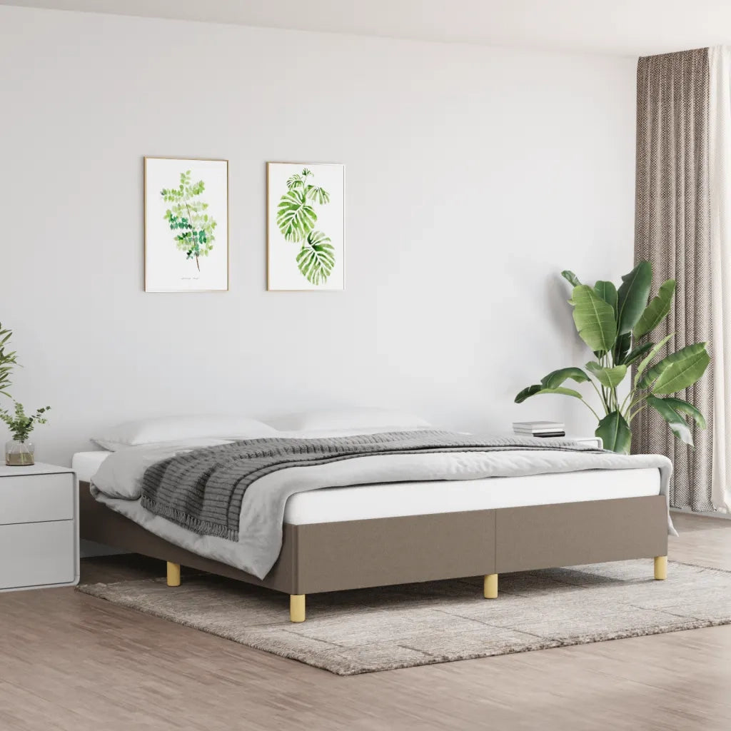 Struttura Letto a Rete a Molle Tortora 180x200 cm in Tessuto