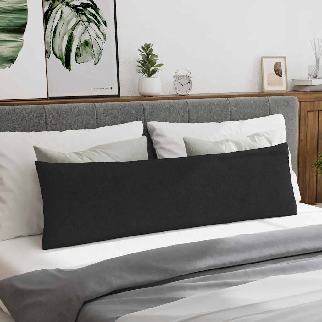 Cuscini da Divano 2 pcs Nero 145 x 40 cm Tessuto