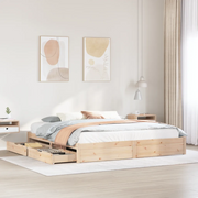 Letto senza Materasso 180x200 cm in Legno Massello di Pino