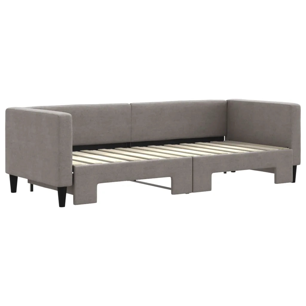 Divano Letto con Letto Estraibile-Sofa Letto-Daybed Tortora 80x200 cm Tessuto 750303