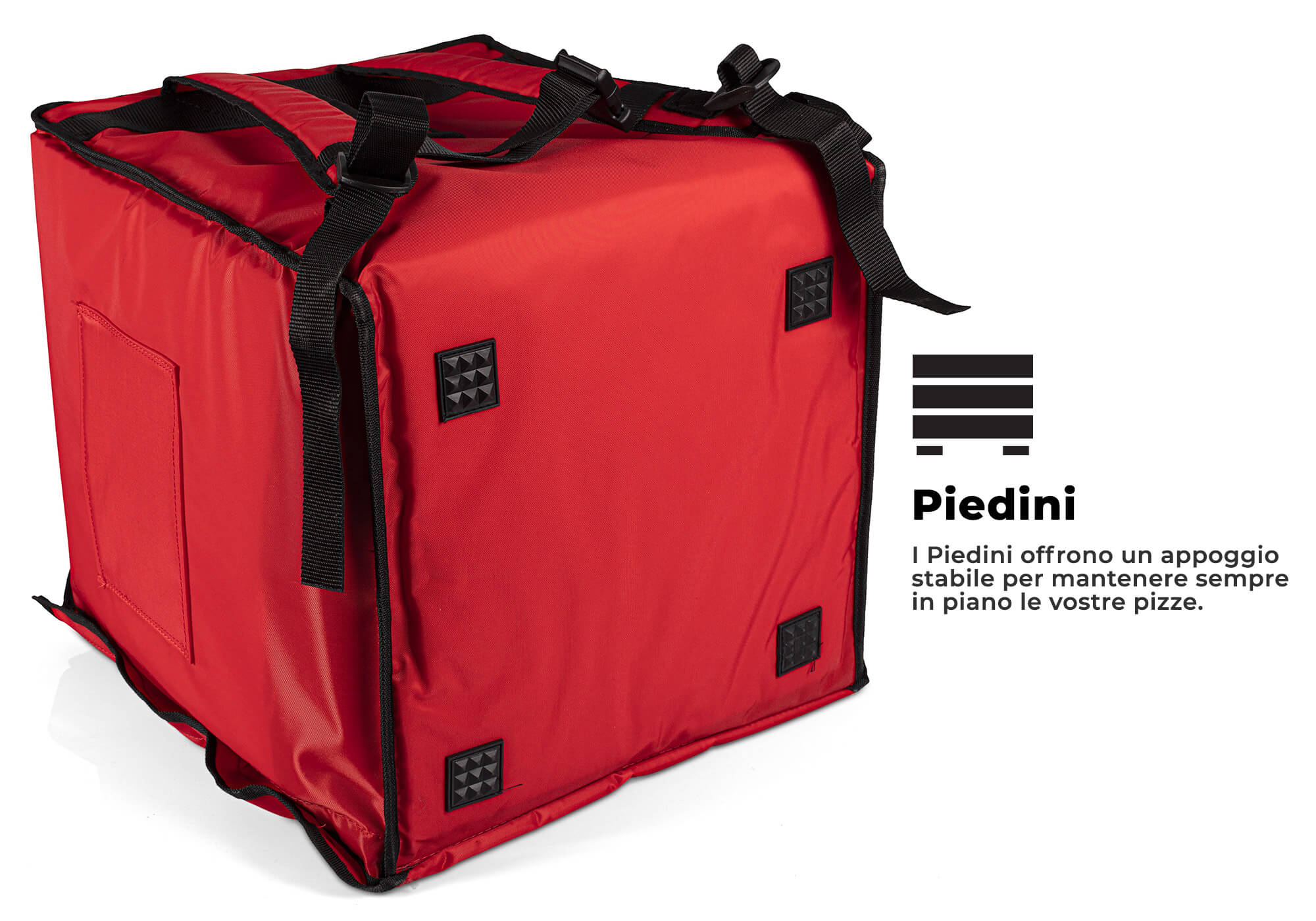 Zaino Termico Rigido Magnetico Porta Pizze da Asporto 15 Cartoni Safemi Magnetic 15 Rosso